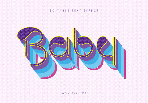 Pop Art Layered Script Baby Text Effect with Long Shadow