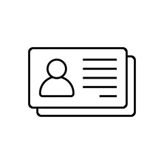 Minimalist Member Card Icon – Simple Outline Design Representing ID Card, Profile Access, or Membership Identification
