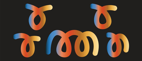 Abstract Neon Gradient Calligraphy Line Art Design