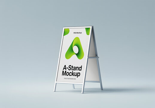 Stand Mockup with Abstract Green Logo