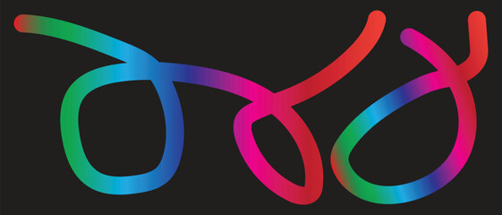 Abstract Neon Gradient Calligraphy Line Art Design