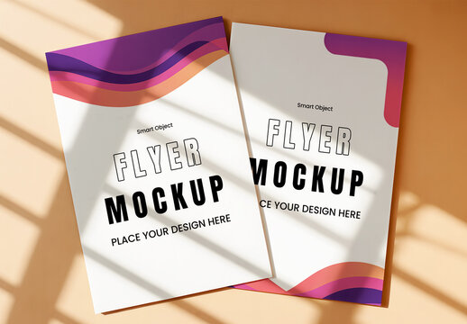 Two Flyer Mockups with Abstract Gradient Waves