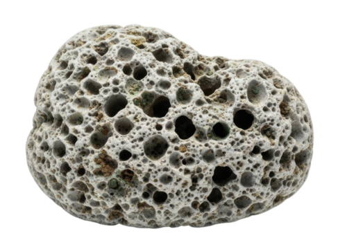 Porous volcanic rock transparent background cutout png