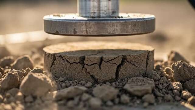 Geotechnical Soil Compression Test in a Laboratory Setting.