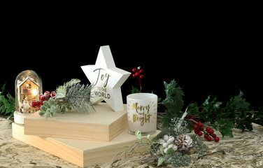 Christmas decorations and food 