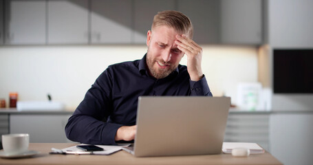 Stressed Chef Struggling In Kitchen, Balancing Work