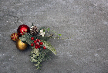 Christmas decorations and food 