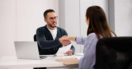 Professional Business Handshake Between HR