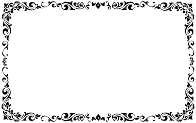 クラッシック調の手描きフレーム。横長。