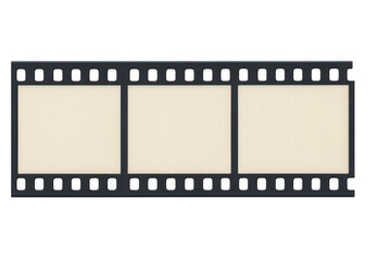 Fototapeta premium Film strip with blank frames, realistic old movie reel negative creating a vintage cinema look on transparent background