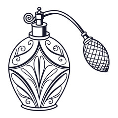 Ornate vintage perfume bottle vector illustration retro 1
