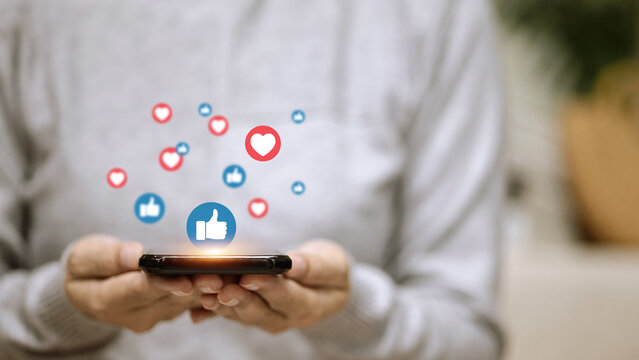 Social Media Engagement and Digital Marketing Concept on Smartphone