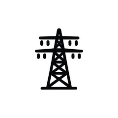 Electricity pylon icon, a symbol of power lines