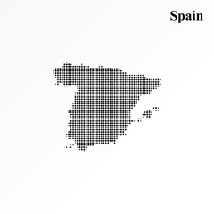 Abstract Spain Map in Halftone Dot Pattern Minimalist Vector Illustration