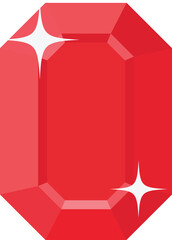 Ruby Gemstone Flat Illustration. Clean Icon Design Element on Isolated White Background
