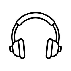 Headphones Audio Device Icon in Minimal Line Style