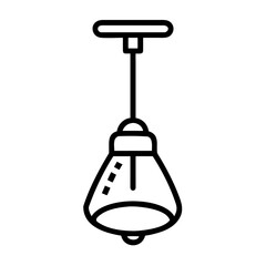 Hanging Pendant Light Icon in Minimal Line Style