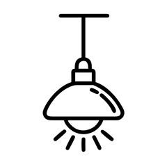 Hanging Ceiling Lamp Icon Outline Illustration