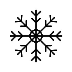 Snowflake Outline Icon – Winter Cold Weather Symbol