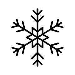 Snowflake Outline Icon – Winter Cold Weather Symbol