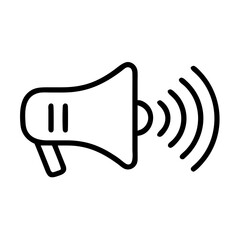 Megaphone Outline Icon – Sound Announcement Loudspeaker Symbol