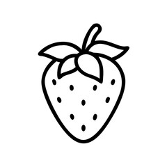 Strawberry Fruit Line Icon Illustration