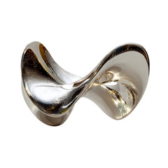 Abstract Silver Mobius Strip Sculpture Reflective Surface Art Metallic Design Artistic Curves Modern Art