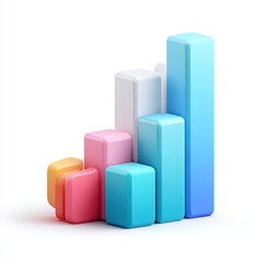 3D Cartoon Style Financial Graph Illustration