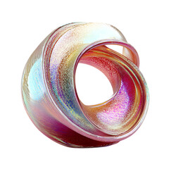 Abstract Torus Shape with Iridescent Texture against  Creates a Modern Aesthetic Visual