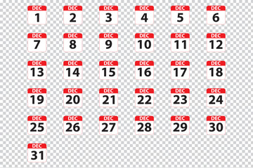 vector illustration of a set of December month. simple flat style December month icon.