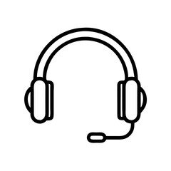 Headset With Microphone Line Icon