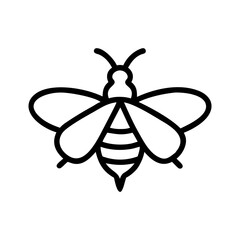 Bee Line Icon with Wings for Nature and Wildlife Design
