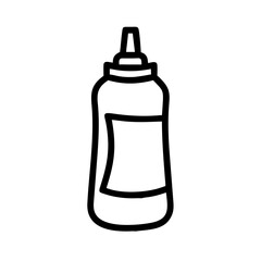 Squeeze Bottle Line Icon with Label for Kitchen and Packaging Use