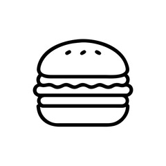 Burger Line Icon for Fast Food and Restaurant Design
