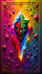 Glowing Digital Token with Fragments and Complementary Colors