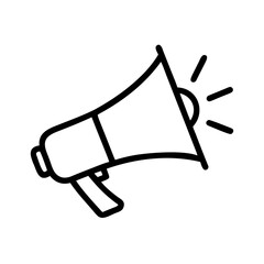 Megaphone Outline Icon – Simple Vector Illustration of Announcement Communication Symbol