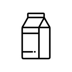 Milk Carton Outline Icon – Minimal Vector Illustration of Beverage Packaging Design