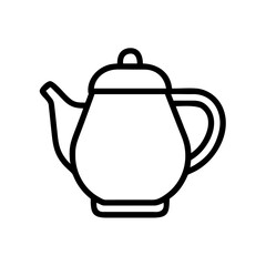Teapot Icon Vector Outline Symbol for Kitchen and Tea Design