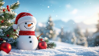 Building a joyful snowman in a winter wonderland christmas celebration outdoor scene snowy landscape festive atmosphere