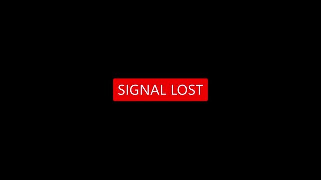 Glitchy red signal lost icon with pixel noise and interference animation.
