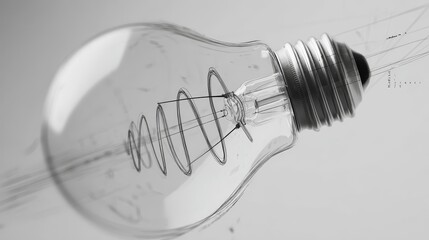 Transparent Light Bulb Technical Concept