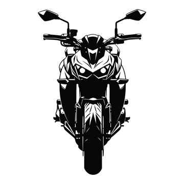 Kawasaki z900 line art isolated on white background, showcasing the aggressive design of this sportbike in a minimalist and striking illustration