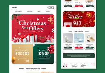 Christmas Sale Email Newsletter Template with Product Promotion and Holiday Offers Design