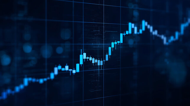 Stock market graph in blue hues depicting business trends and investment analysis overview - Powered by Adobe