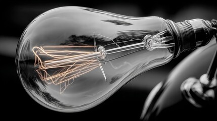 Glowing Edison Bulb with Bright Filament