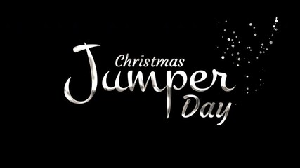 Sparkling animated typography graphic celebrating a festive holiday sweater event, ideal for seasonal greetings, charity promotions, and joyful December gatherings