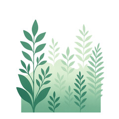 Green leaves and plants, representing growth and nature in a serene and organic design