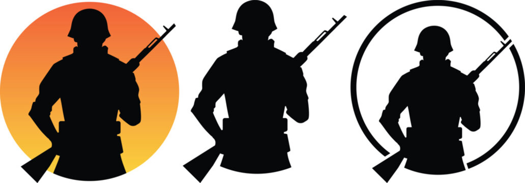 solder with rifle icon for business 