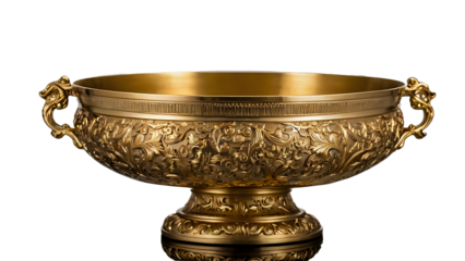 golden bowl ,isolated on transparent png