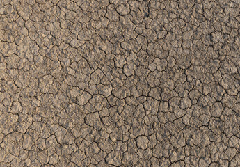 Cracked and dry soil background,Top view of the dried up cracked soil. The ground cracks, hot climate, lack of moisture. Global warming, crop failure, climate change.